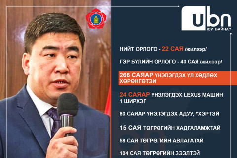 ХОМ: Нэр дэвшигч Ц.Идэрбат 266 саяын үнэтэй үл хөдлөх хөрөнгөтэй