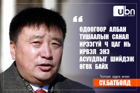 Су.Батболд: Одоогоор албан тушаалын санал ирээгүй ч цаг нь ирвэл энэ асуудлыг шийдэж өгөх байх