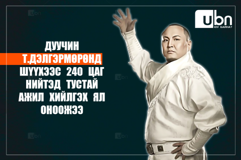 ШҮҮХ: Дуучин Т.Дэлгэрмөрөнд 240 цаг нийтэд тустай ажил хийлгэх ял оноожээ