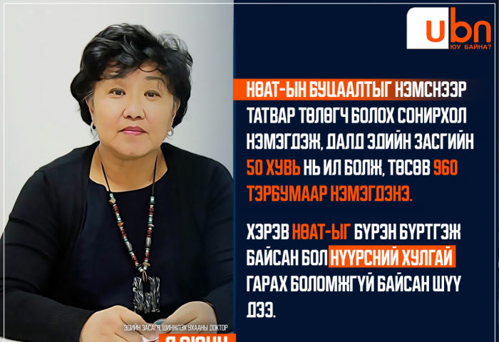Л.Оюун: НӨАТ-ын урамшууллыг нэмснээр далд эдийн засаг ил болж, төсвийн орлого нэмэгдэнэ