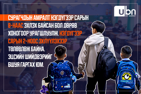 Сурагчдын амралтыг 4 хоног урагшлуулахаар ТӨЛӨВЛӨЖ байна