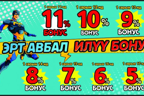 “ЭРТ АВБАЛ ИЛҮҮ БОНУСТАЙ” хямдралтай худалдаа BSB-д