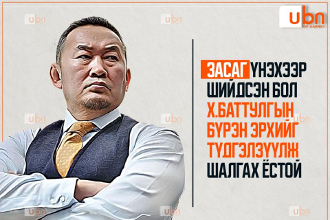 Засаг үнэхээр шийдсэн бол Х.Баттулгын бүрэн эрхийг түдгэлзүүлэн шалгах ёстой