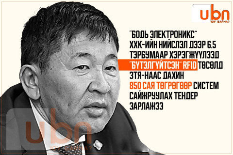 “Бодь-Электроникс“ ХХК-ийн нийслэл дээр 6.5 тэрбумаар хэрэгжүүлээд “бүтэлгүйтсэн” RFID төсөлд ЗТХЯ-наас ДАХИН 850 сая төгрөгөөр СИСТЕМ САЙЖРУУЛАХ тендер зарлажээ